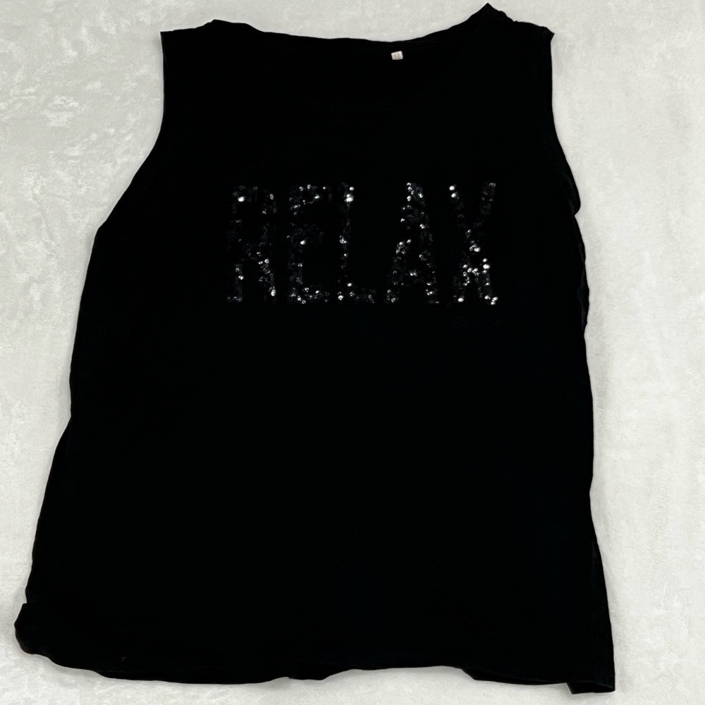 Black ‘Relax’ Tank Top